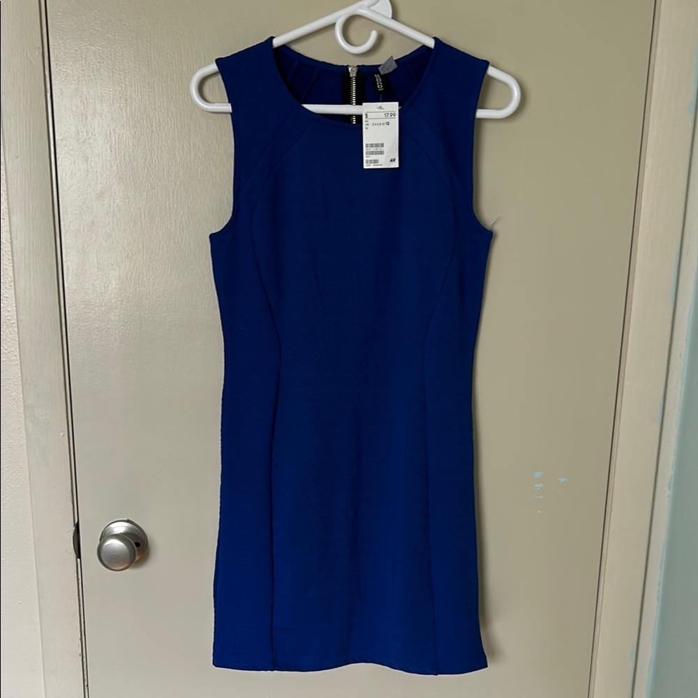 Elegant Blue Sleeveless Dress